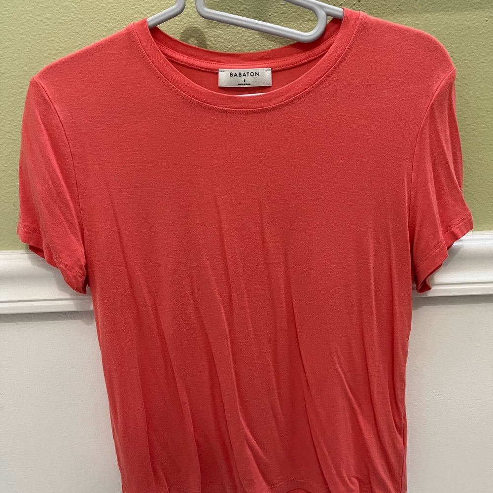 Babaton Vibrant Coral Short Sleeve Tee